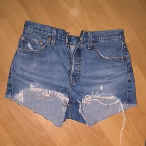 Levi's | Blue Distressed Jean Shorts